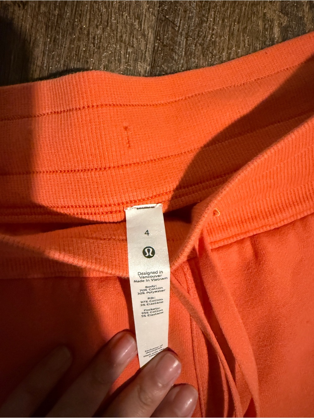 lululemon athletica Coral/Orange Drawstring Joggers Bright Sport Running Casual - Picture 2 of 5